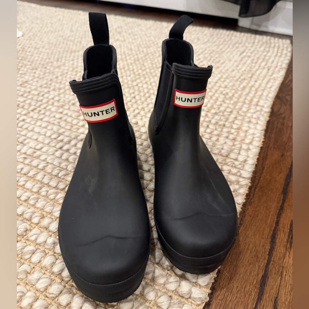 Hunter Black Ankle Waterproof Rubber Rain Boots
